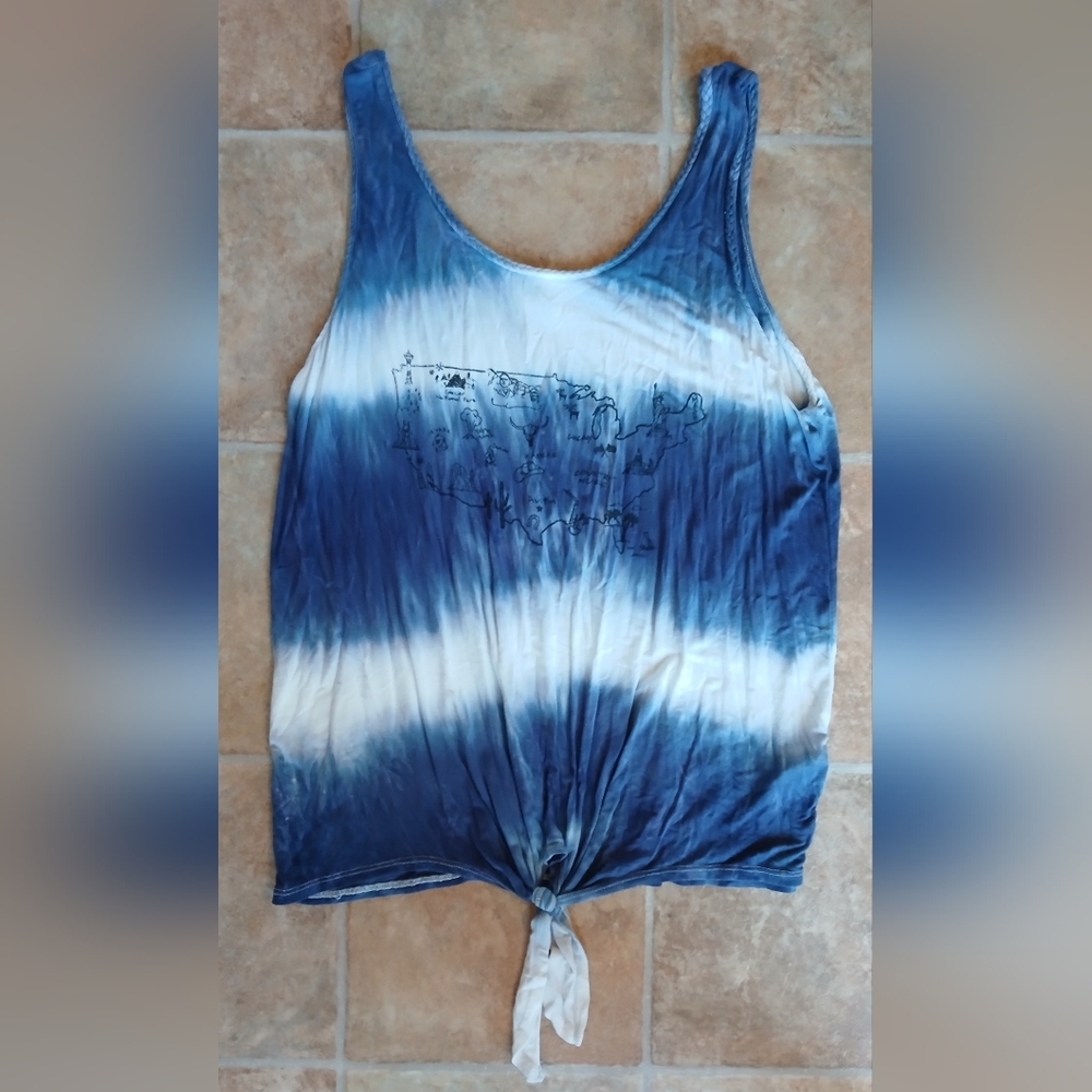 Maurices Blue Tie-Front Tank Top with Relaxed Style